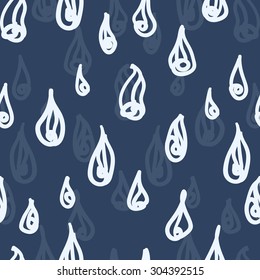 Vector illustration rain. Seamless pattern raindrop.