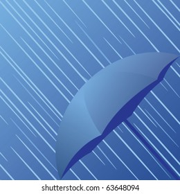 Vector illustration of rain and umbrella