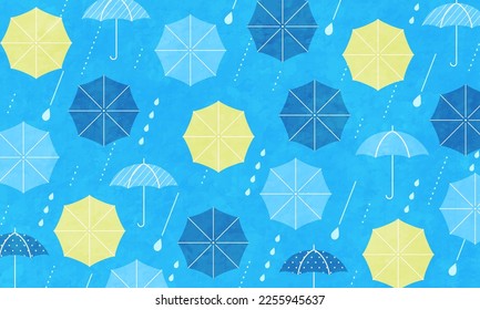 Vector illustration of rain and umbrella pattern.