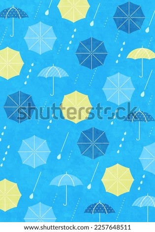 Vector illustration of rain and umbrella pattern.