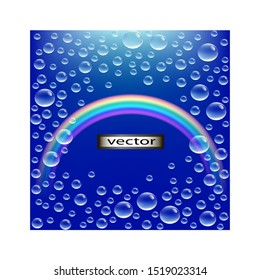 Vector illustration of a rainbow after the rain the condensate as a natural phenomenon
