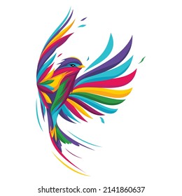 Vektorgrafik eines Regenbogenvogels im Flug