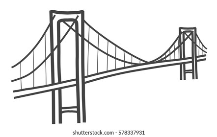 vector illustration of Rainbow bridge, Tokyo