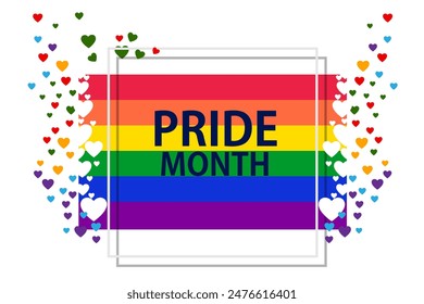 vector illustration of rainbow color background for Pride Month celebration awarness banner