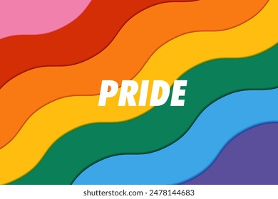 vector illustration of rainbow color background for Pride Month celebration awarness banner