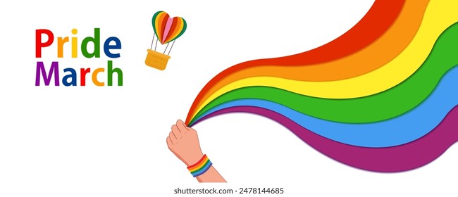 Ilustración vectorial de fondo de color arcoiris para el Anuncio de conciencia de la celebración del Mes del Orgullo