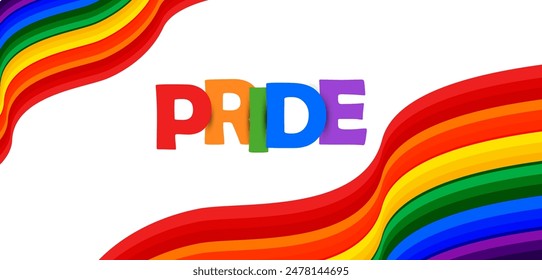vector illustration of rainbow color background for Pride Month celebration awarness banner