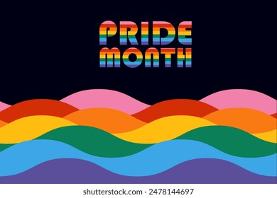 vector illustration of rainbow color background for Pride Month celebration awarness banner