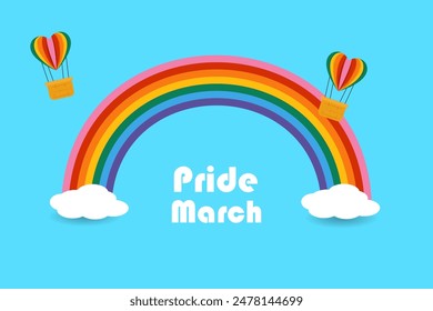 vector illustration of rainbow color background for Pride Month celebration awarness banner