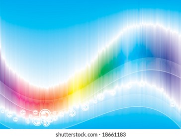 Vector illustration of Rainbow Color Wave background.