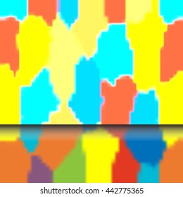 vector illustration of rainbow colored abstract blobs background in two toned levels