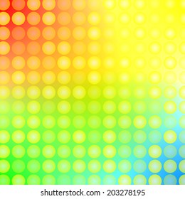 Vector illustration of rainbow colored background with geometric elements.