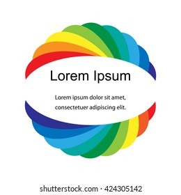 Vector Illustration. Rainbow Colored Template for Visiting Cards, Labels, Fliers, Banners, Badges, Posters, Stickers and Advertising Actions.  Wavy Pattern. Abstract Background