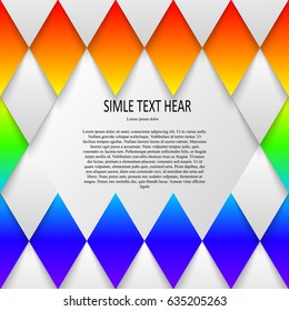 Vector Illustration. Rainbow Colored Template for Visiting Cards, Labels