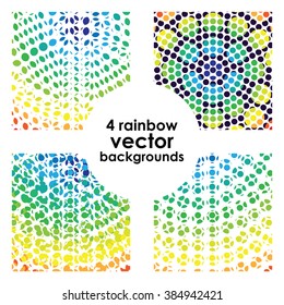 vector illustration / rainbow dyed backgrounds set