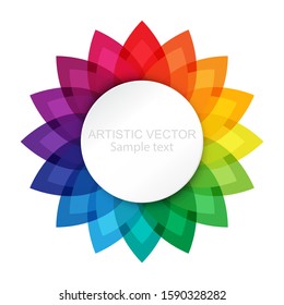 vector illustration of rainbow flower logo on white background