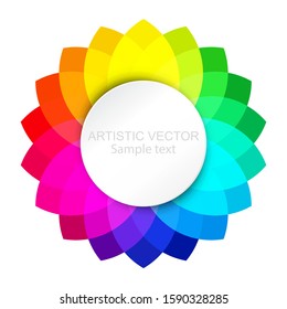 vector illustration of rainbow flower logo on white background