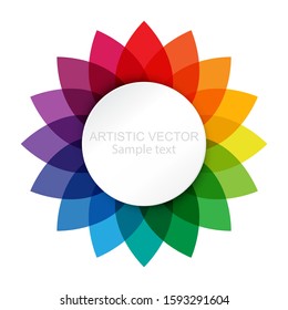vector illustration of rainbow flower logo on white background