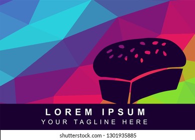 Vector Illustration Rainbow Geometric Polygon of Bread. Background Template or Layout for Graphic Design. 