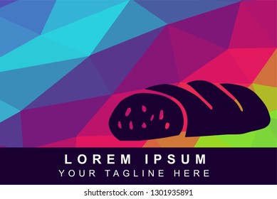 Vector Illustration Rainbow Geometric Polygon of Bread. Background Template or Layout for Graphic Design. 
