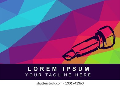 Vector Illustration Rainbow Geometric Polygon of Make up Lipstick. Background Template or Layout for Graphic Design.