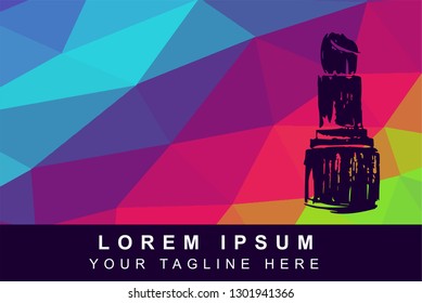 Vector Illustration Rainbow Geometric Polygon of Make up Lipstick. Background Template or Layout for Graphic Design.