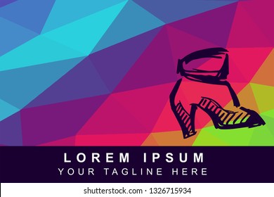 Vector Illustration Rainbow Geometric Polygon of Heels Shoes. Background Template or Layout for Graphic Design.