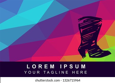 Vector Illustration Rainbow Geometric Polygon of Heels Shoes. Background Template or Layout for Graphic Design.