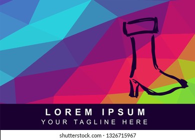 Vector Illustration Rainbow Geometric Polygon of Heels Shoes. Background Template or Layout for Graphic Design.
