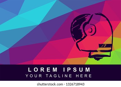 Vector Illustration Rainbow Geometric Polygon of Astronaut. Background Template or Layout for Graphic Design.