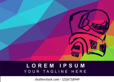 Vector Illustration Rainbow Geometric Polygon of Astronaut. Background Template or Layout for Graphic Design.