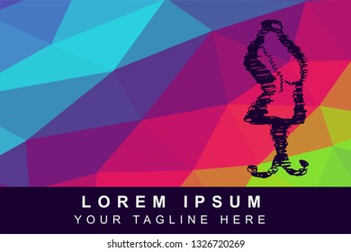Vector Illustration Rainbow Geometric Polygon of Mannequin for Fashion. Background Template or Layout for Graphic Design.