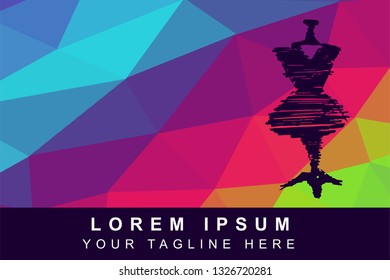 Vector Illustration Rainbow Geometric Polygon of Mannequin for Fashion. Background Template or Layout for Graphic Design.