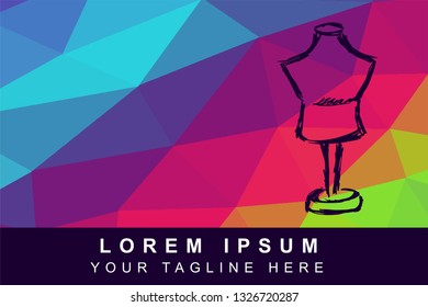 Vector Illustration Rainbow Geometric Polygon of Mannequin for Fashion. Background Template or Layout for Graphic Design.