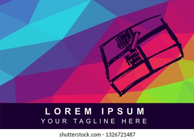 Vector Illustration Rainbow Geometric Polygon of Gift for Christmas, Birthday and Holiday. Background Template or Layout for Graphic Design.