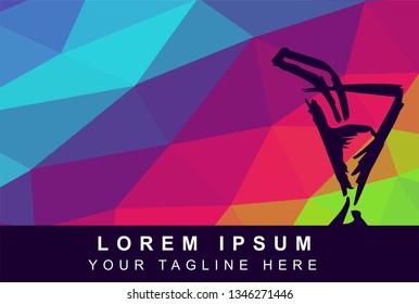 Vector Illustration Rainbow Geometric Polygon of Drinks. Background Template or Layout for Graphic Design. 