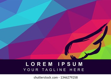 Vector Illustration Rainbow Geometric Polygon of Wings Angel. Background Template or Layout for Graphic Design. 