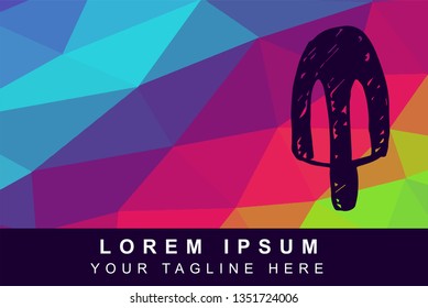 Vector Illustration Rainbow Geometric Polygon of Ice Cream Food Dessert. Background Template or Layout for Graphic Design.