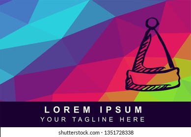 Vector Illustration Rainbow Geometric Polygon of Christmas or Santa Hat. Background Template or Layout for Graphic Design.