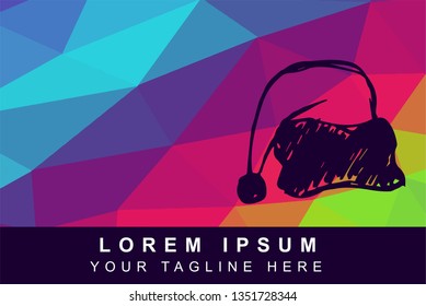 Vector Illustration Rainbow Geometric Polygon of Christmas or Santa Hat. Background Template or Layout for Graphic Design.