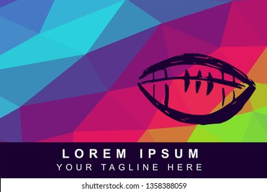 Vector Illustration Rainbow Geometric Polygon of Football. Background Template or Layout for Graphic Design.