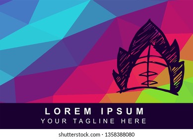 Vector Illustration Rainbow Geometric Polygon of Football. Background Template or Layout for Graphic Design.