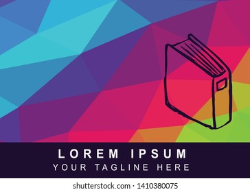 Vector Illustration Rainbow Geometric Polygon of Books Icon. Background Template or Layout for Graphic Design.