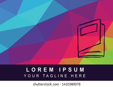 Vector Illustration Rainbow Geometric Polygon of Books Icon. Background Template or Layout for Graphic Design.