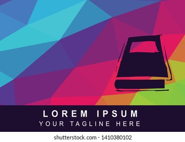 Vector Illustration Rainbow Geometric Polygon of Books Icon. Background Template or Layout for Graphic Design.