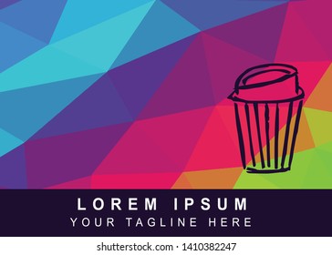 Vector Illustration Rainbow Geometric Polygon of Coffee Drinks Icon. Background Template or Layout for Graphic Design.