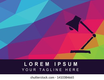Vector Illustration Rainbow Geometric Polygon of Lamp Icon. Background Template or Layout for Graphic Design.