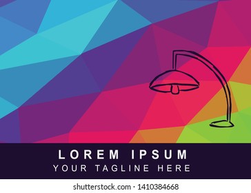 Vector Illustration Rainbow Geometric Polygon of Lamp Icon. Background Template or Layout for Graphic Design.