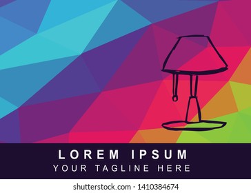 Vector Illustration Rainbow Geometric Polygon of Lamp Icon. Background Template or Layout for Graphic Design.