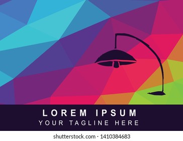Vector Illustration Rainbow Geometric Polygon of Lamp Icon. Background Template or Layout for Graphic Design.